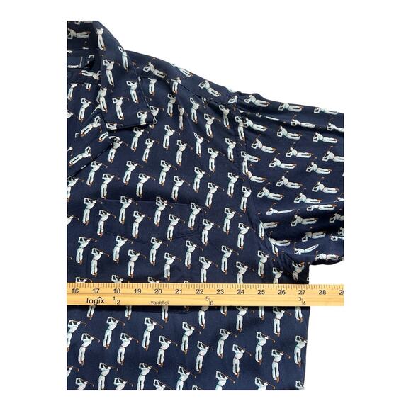 Polo Ralph Lauren Berkeley Shirt Mens Large All Over Golfer Print Short Sleeves - Picture 6 of 8